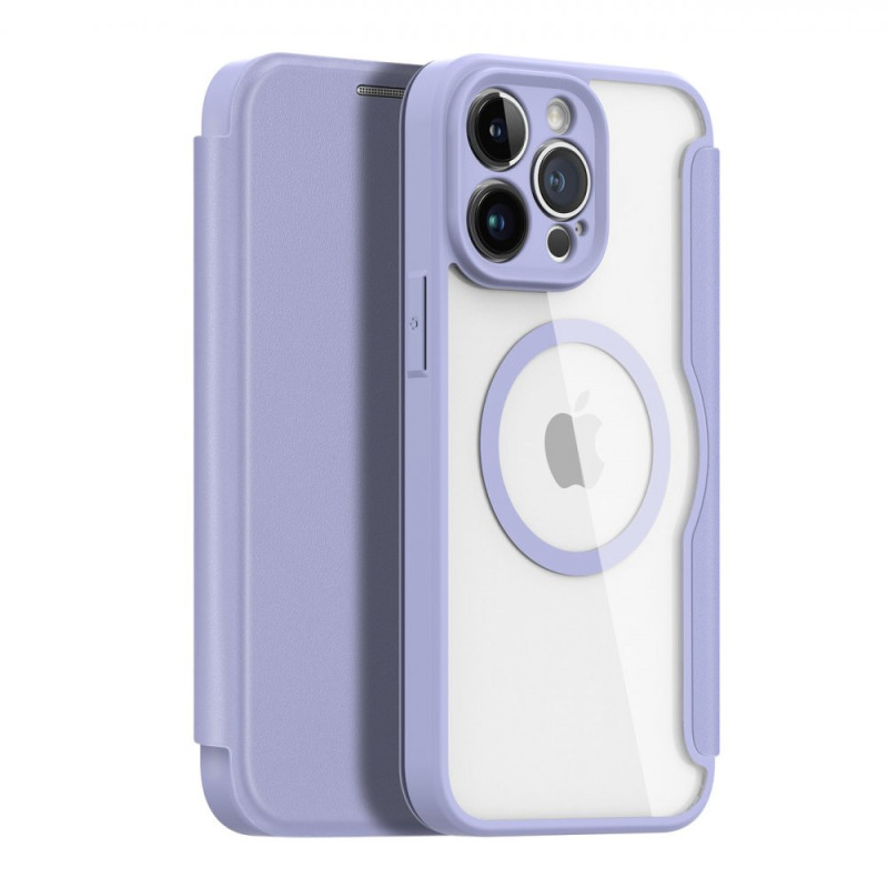 DUX DUCIS Skin X Pro Flipový MagSafe kryt pro iPhone 14 Pro Max, fialový