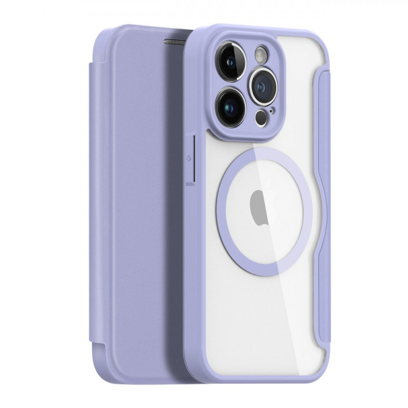 DUX DUCIS Skin X Pro Flipový MagSafe kryt pro iPhone 14 Pro, fialový