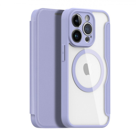 DUX DUCIS Skin X Pro Flipový MagSafe kryt pro iPhone 14 Pro, fialový