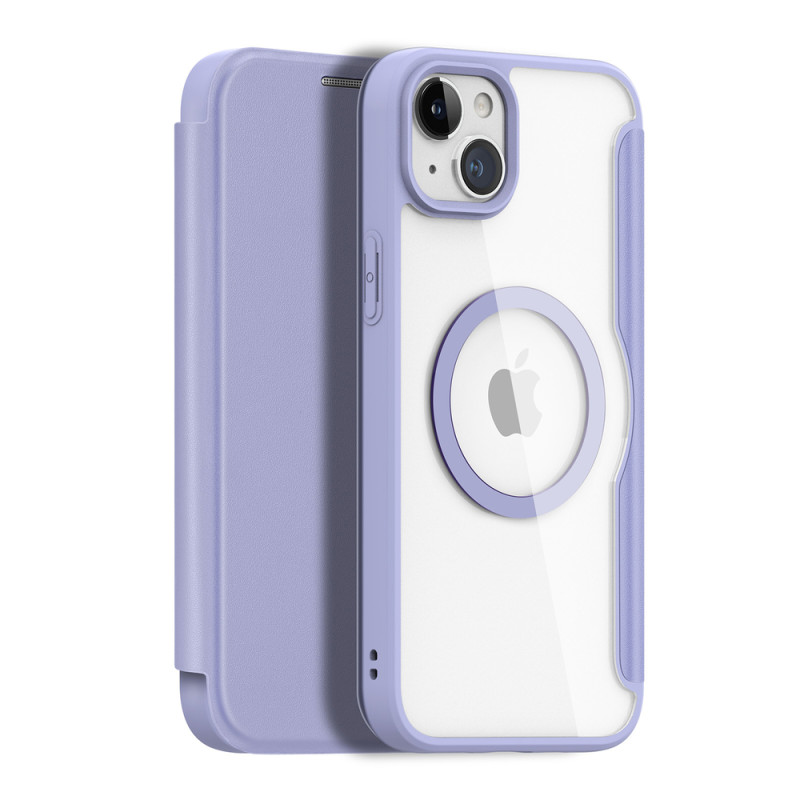 DUX DUCIS Skin X Pro Flipový MagSafe kryt pro iPhone 15 Plus, fialový