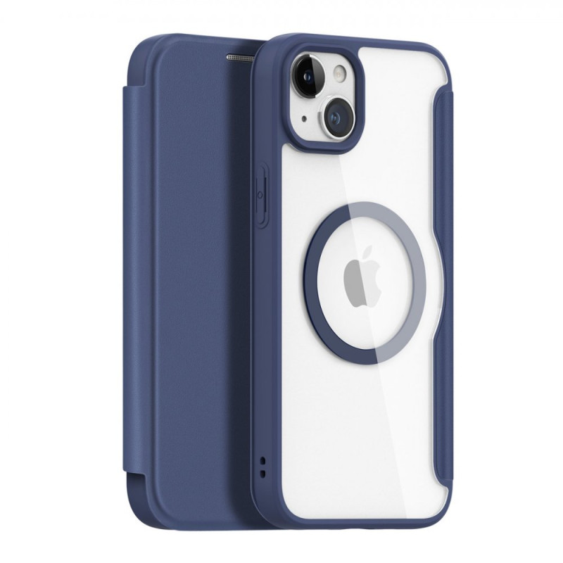 DUX DUCIS Skin X Pro Flipový MagSafe kryt pro iPhone 15, modrý