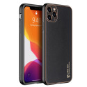 DUX DUCIS Yolo Series Silikonový kryt s koženými zády pro iPhone 11 Pro, černý