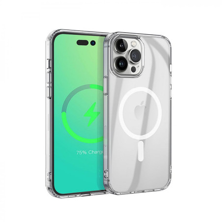 ESTUFF Magnetic Hybrid Clear Case Kryt s MagSafe pro iPhone 14 Pro, čirý