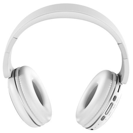 HOCO W23 Brilliant Bezdrátová stereo sluchátka se slotem na micro SD kartu, AUX, bílá