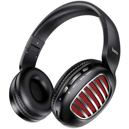 HOCO W23 Brilliant Bezdrátová stereo sluchátka se slotem na micro SD kartu, AUX, černá