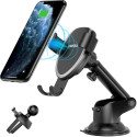 CHOETECH T536-S Gravity držák telefonu 2v1 s bezdrátovým nabíjením 10W, černý