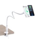 CHOETECH T548-S Flexibilní držák telefonu s uchycením na pracovní desku a bezdrátovým nabíjením 10W, bílý