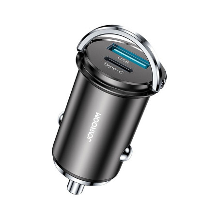 JOYROOM C-A45 Duální Mini autonabíječka USB+USB-C PD QC3.0 s výkonem 20W, tmavě šedá