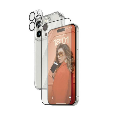 PANZERGLASS 3v1 Bundle (kryt, ochranné sklo, ochrana čočky) pro iPhone 15 Pro, čiré