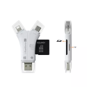 AG PREMIUM i-FlashDevice HD Čtečka Micro SD/SD karet 4v1 (Lightning/USB/USB-C/MicroUSB), bílá