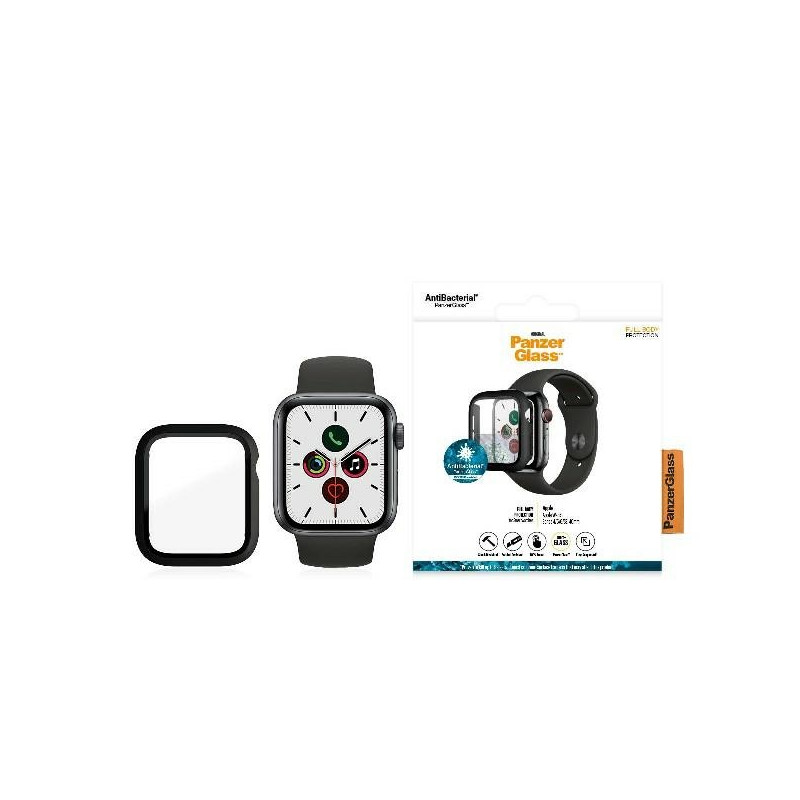 PANZERGLASS Full Protection Ochranný kryt pro Watch 4/5/6/SE 40mm, černý rámeček, AntiBacterial