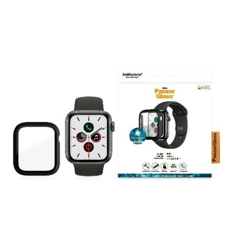 PANZERGLASS Full Protection Ochranný kryt pro Watch 4/5/6/SE 40mm, černý rámeček, AntiBacterial