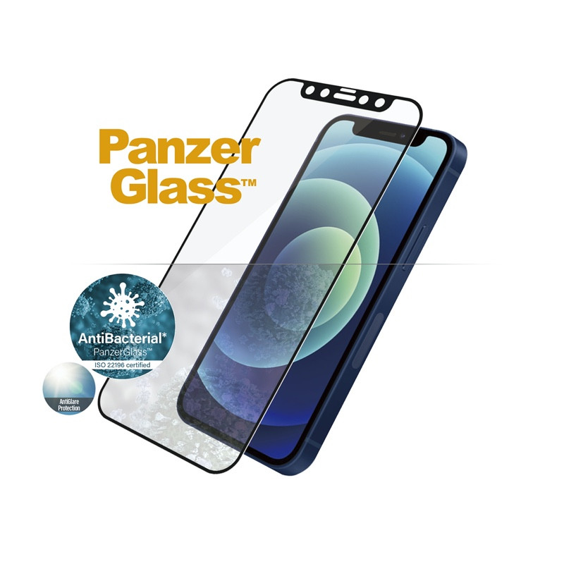 PANZERGLASS Ochranné sklo 2.5D FULL-COVER 0.4mm pro 12 Pro Max, AntiBacterial, AntiGlare