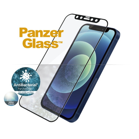 PANZERGLASS Ochranné sklo 2.5D FULL-COVER 0.4mm pro 12 Pro Max, AntiBacterial, AntiGlare