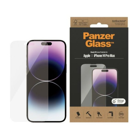 PANZERGLASS Ochranné sklo 2.5D STANDARD 0.4mm pro iPhone 14 Pro Max, AntiBacterial, čiré