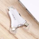 AG PREMIUM i-FlashDevice HD Čtečka Micro SD/SD karet 4v1 (Lightning/USB/USB-C/MicroUSB), bílá