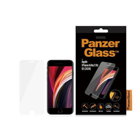 PANZERGLASS Ochranné sklo 2.5D STANDARD 0.4mm pro iPhone 6/6S/7/8/SE 2020, AntiBacterial