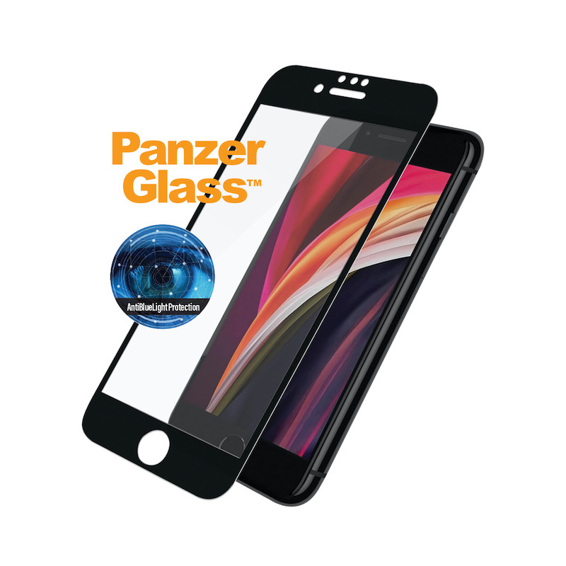 PANZERGLASS Ochranné sklo 3D FULL-COVER 0.4mm pro iPhone 6/6S/7/8/SE 2020, AntiBlue