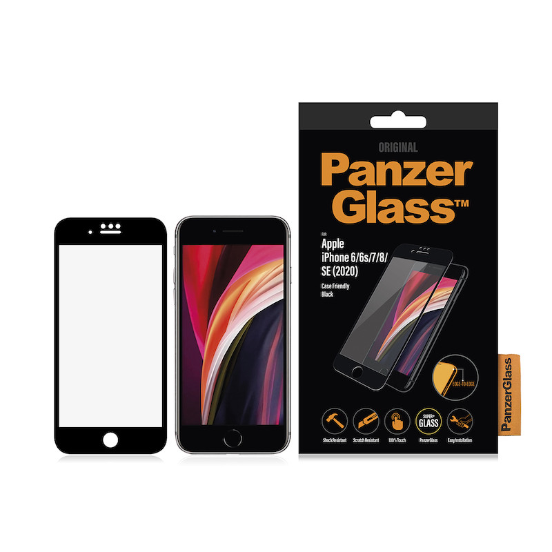 PANZERGLASS Ochranné sklo 3D FULL-COVER 0.4mm pro iPhone 6/6S/7/8/SE 2020, POŠKOZENÉ BALENÍ