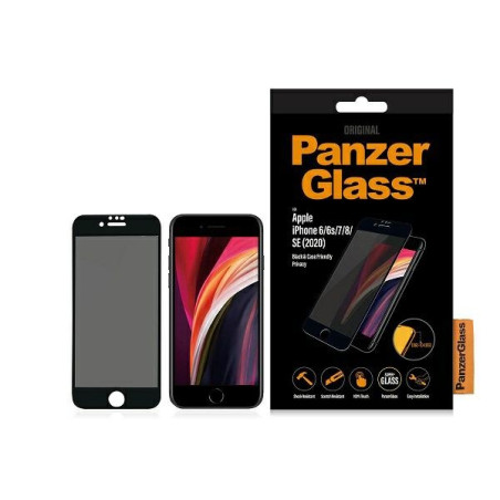 PANZERGLASS Ochranné sklo 3D FULL-COVER 0.4mm pro iPhone 6/6S/7/8/SE 2020, Privacy