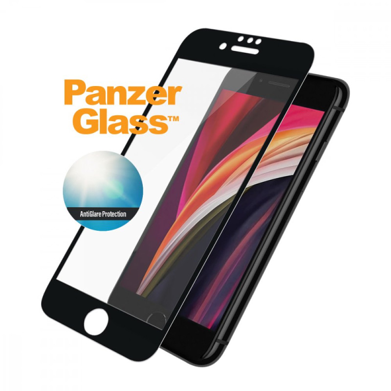PANZERGLASS Ochranné sklo 3D FULL-COVER 0.4mm pro iPhone 6/6S/7/8/SE20/SE22, černý rámeček, AntiGlare