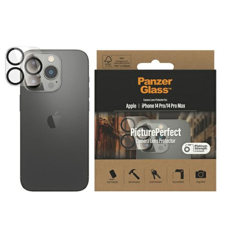 PANZERGLASS Ochranné sklo zadní kamery 2.5D FULL-COVER 0.4mm pro iPhone 14 Pro/14 Pro Max, čiré