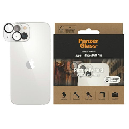 PANZERGLASS Ochranné sklo zadní kamery 2.5D FULL-COVER 0.4mm pro iPhone 14/14 Plus, čiré