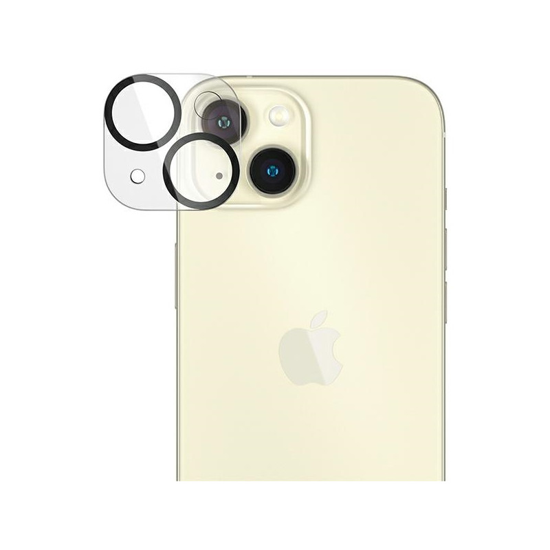 PANZERGLASS Ochranné sklo zadní kamery 2.5D FULL-COVER 0.4mm pro iPhone 15/15 Plus, čiré