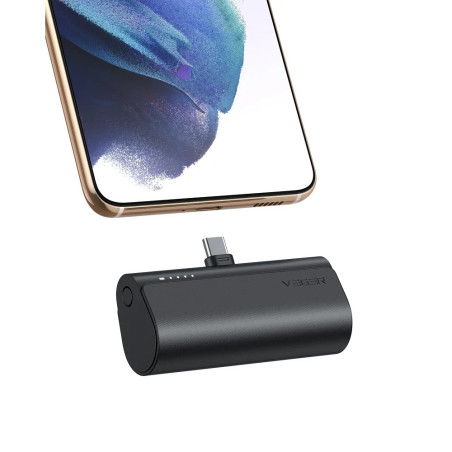 Powerbanka Veger PlugOn (W0556/V0556) PD QC3.0 3A 20W 5000 mAh s vestavěným konektorem Type C černá