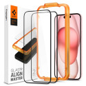 Ochranné sklo Spigen ALM GLASS FC pro iPhone 15 Plus - černá