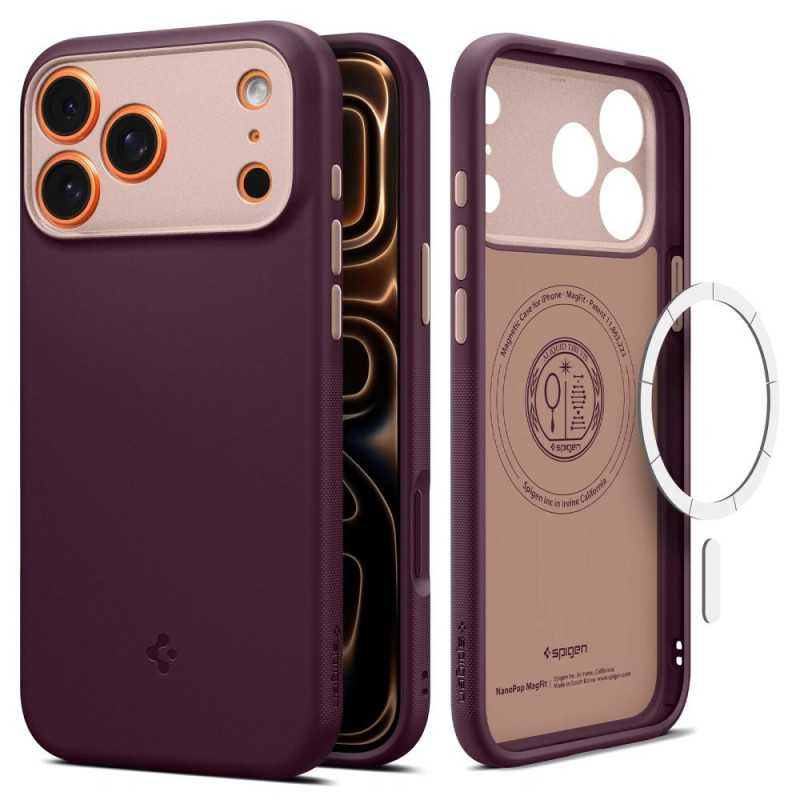 Kryt Spigen Nano Pop Mag MagSafe pro iPhone 17 Pro - burgundy