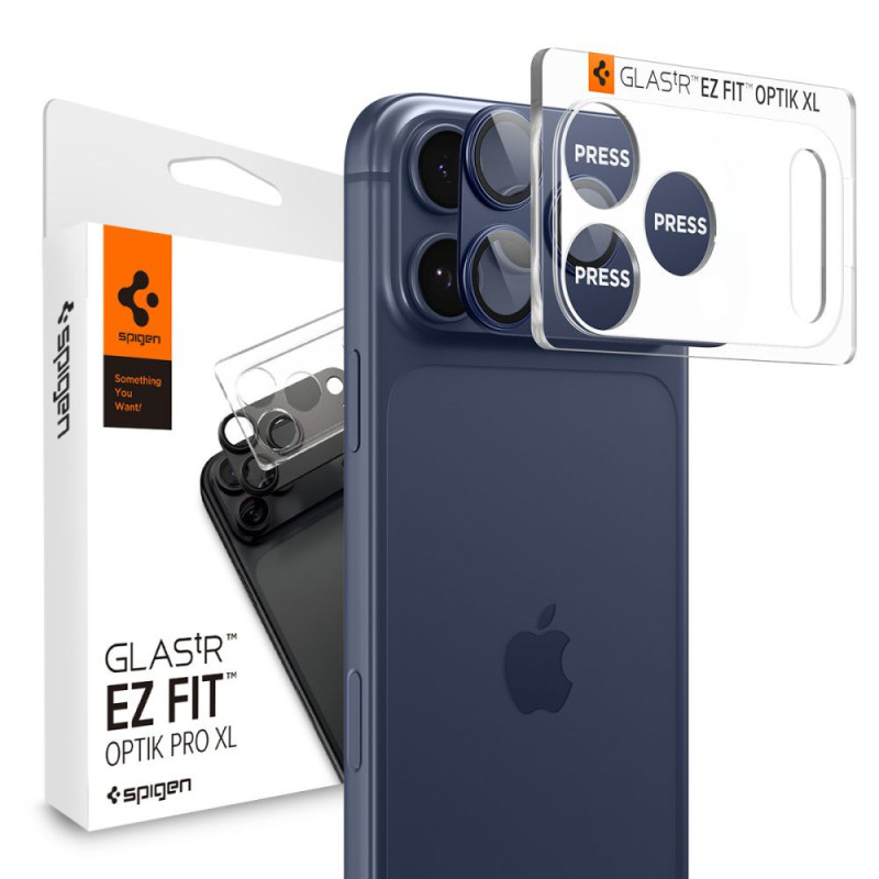 Ochranné sklo Spigen OPTIK PRO XL „EZ FIT“ pro iPhone 17 Pro Max - navy blue