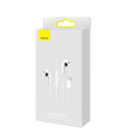 BASEUS Encok C17 (NGCR010002) Prémiová USB-C sluchátka s mikrofonem, délka 1,1m, bílá