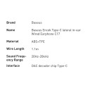 BASEUS Encok C17 (NGCR010002) Prémiová USB-C sluchátka s mikrofonem, délka 1,1m, bílá