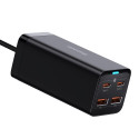 Baseus GaN3 Pro rychlá univerzální nabíječka GaN 2 x USB typu C / 2x USB 100W PD3.0, QC4.0+, AFC černá (CCGP000101)
