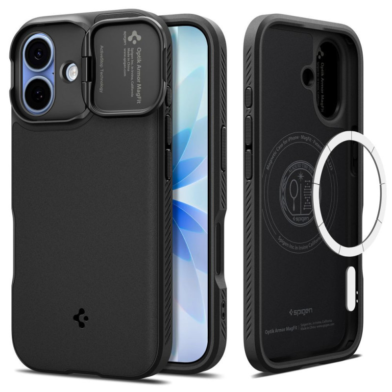 Kryt Spigen OPTIK ARMOR MagSafe pro iPhone 17 - černý
