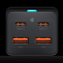 Baseus GaN3 Pro rychlá univerzální nabíječka GaN 2 x USB typu C / 2x USB 100W PD3.0, QC4.0+, AFC černá (CCGP000101)