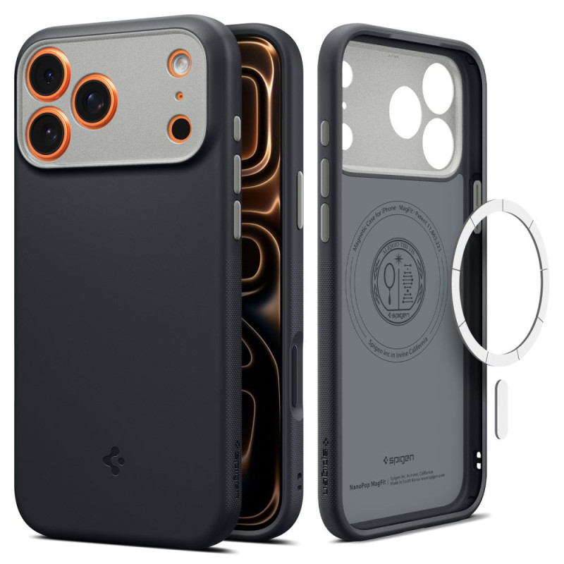 Kryt Spigen NANO POP MAG pro iPhone 17 Pro Max - black sesame