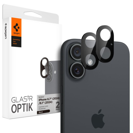 Ochranné sklo Spigen OPTIK GLAS.TR iPhone 16 2-PACK černá