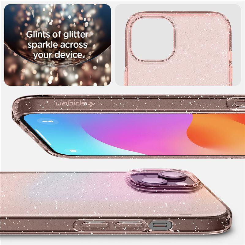 Kryt Spigen LIQUID CRYSTAL GLITTER pro iPhone 15 Plus - růžová/průhledná