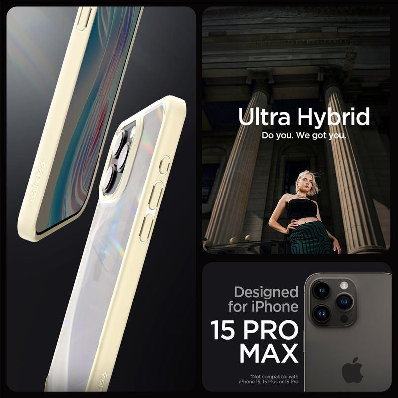 Kryt Spigen CRYSTAL HYBRID pro iPhone 15 Pro Max - clear beige