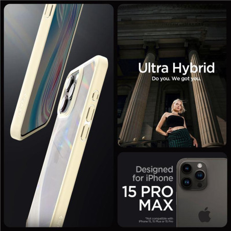 Kryt Spigen CRYSTAL HYBRID iPhone 15 Pro Max - clear beige