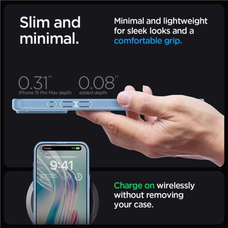 Kryt Spigen ULTRA HYBRID iPhone 15 Pro Max světle modrá