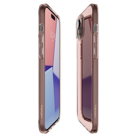 Kryt Spigen Crystal Flex pro iPhone 15 Plus - růžová/transparentní