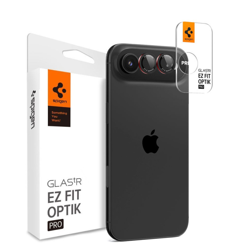 Ochranné sklo Spigen OPTIK PRO L-SERIES pro iPhone Air - black a červená