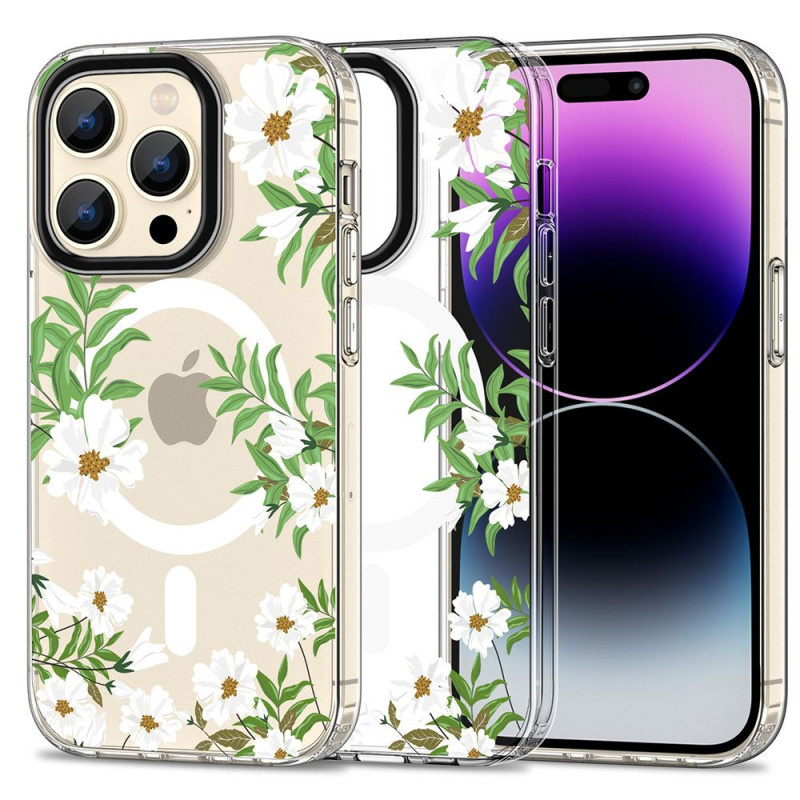 Kryt Tech-Protect MagMood pro iPhone 15 Pro - daisies with leaves