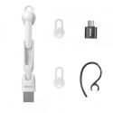 BASEUS NGA05-02 Earphone Encok A05 Bluetooth 5.0 bezdrátové handsfree s integrovanou nabíječkou, bílá
