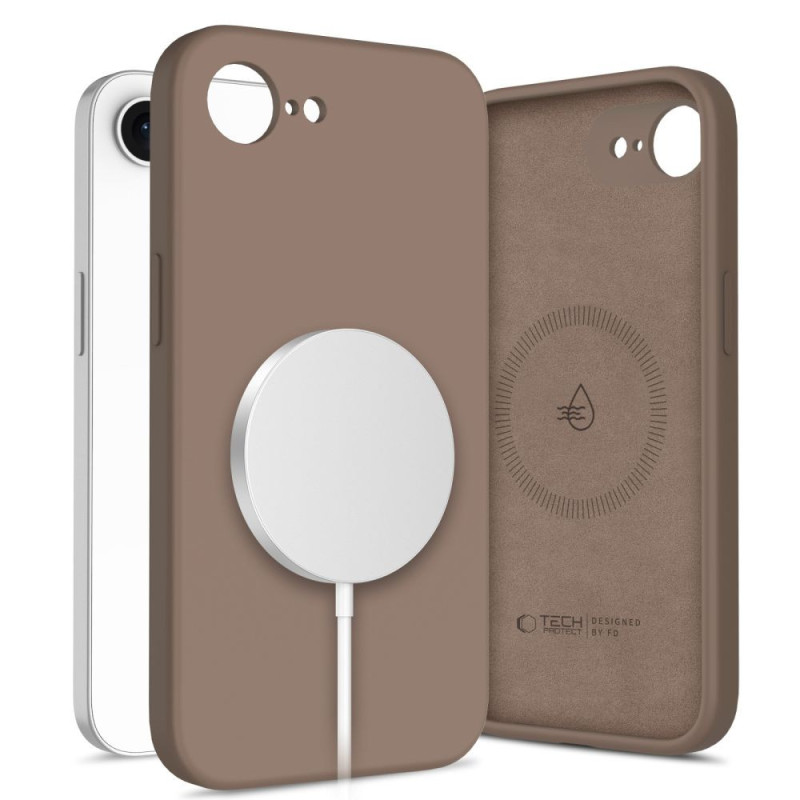Kryt Tech-Protect SILICONE MagSafe pro iPhone 16e / 17e - hnědá