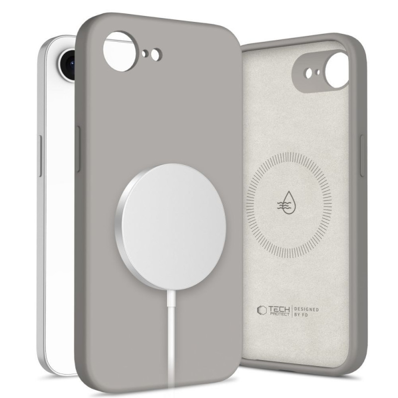 Kryt Tech-Protect SILICONE MagSafe pro iPhone 16e / 17e - šedý
