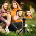 AG PREMIUM K07 Selfie teleskopická tyč se stativem a Bluetooth, délka 24-65cm, černá